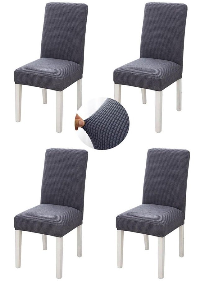 JCB CHIC - Dining Chair Cover, Soft Stretch Embossed Stereo Jacquard Cover Non-slip Waterproof Washable Removable Chair Cover for Home, Dining, Banquet, Kitchen Dining Chair Protector(4pcs) - Image 1