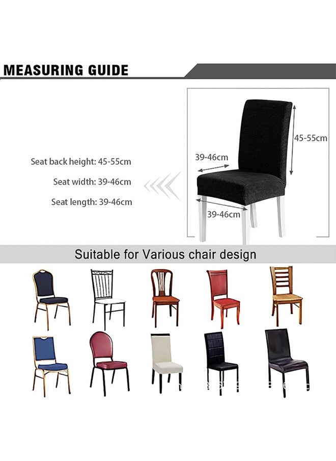 JCB CHIC - Dining Chair Cover, Soft Stretch Embossed Stereo Jacquard Cover Non-slip Waterproof Washable Removable Chair Cover for Home, Dining, Banquet, Kitchen Dining Chair Protector(4pcs) - Image 1