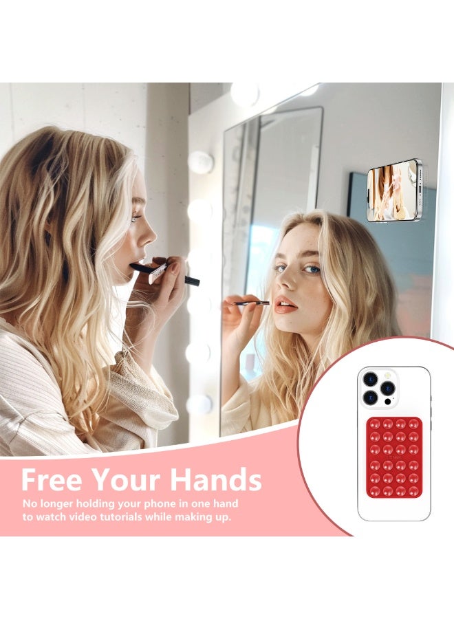 LENOK Silicone Double-Sided Suction Phone Case Detachable Mount - Hands-Free, Strong Grip Holder for Selfies & Videos - Durable, Easy to Use - iPhone & Android (Burgundy) - Image 3