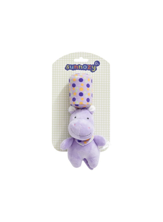 Newborn Baby Pendant European And American INS Built-in BB Cute Doll Soothing Toy Wind Chime-Color:Purple Hippopotamus-Specifications:0+M - Image 1