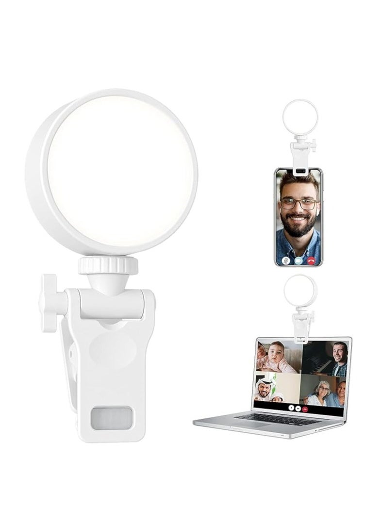 General 60 LED Selfie Light Rechargeable Phone Ring Light with Adjustable 3 Light Modes, Portable Clip-on Selfie Light for iPhone, Mobile Phone, Laptop, Camera, Selfie, Zoom Call, Video Conference  - Image 1