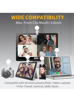 General 60 LED Selfie Light Rechargeable Phone Ring Light with Adjustable 3 Light Modes, Portable Clip-on Selfie Light for iPhone, Mobile Phone, Laptop, Camera, Selfie, Zoom Call, Video Conference  - Image 5