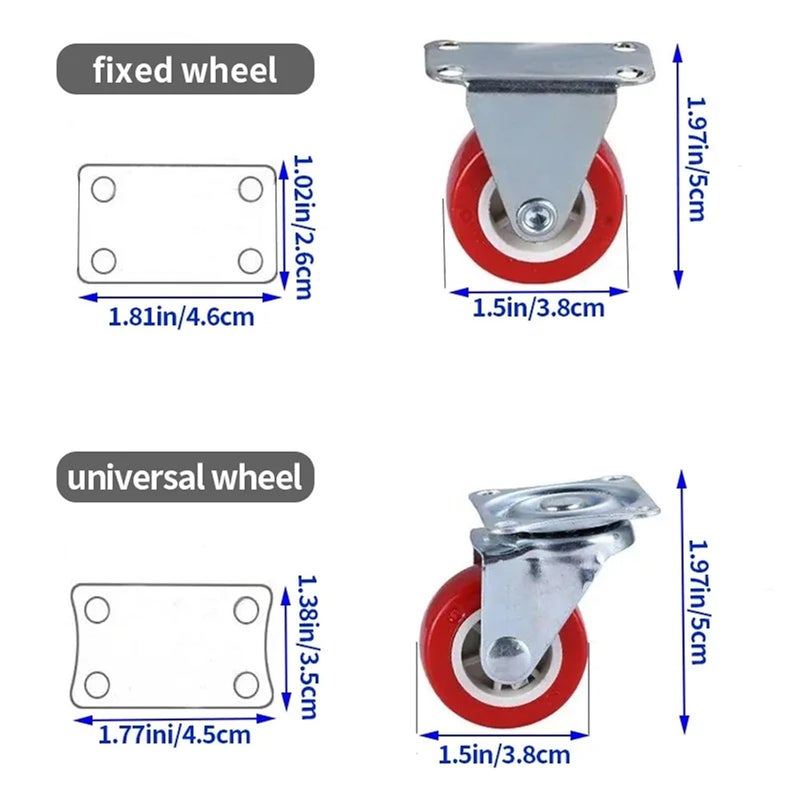 Universal And Fixed Casters 6pcs Directional Wheels For Furniture Moving And Carts - Image 5