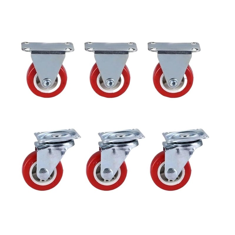Universal And Fixed Casters 6pcs Directional Wheels For Furniture Moving And Carts - Image 1