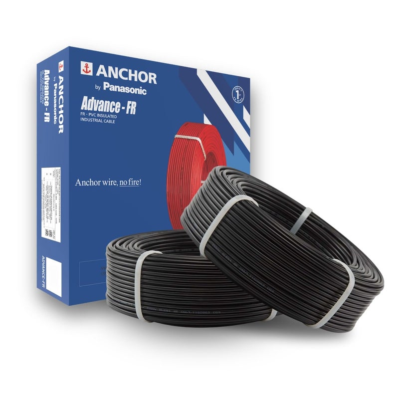 Anchor Anchor by Panasonic 25 mm Advance FR Electric Wire 90 Meter PVC Insulated 1 Core Pure Copper Wire Anti Rodent Anti Termite Flexible Wire Fire Retardant Wire Black 27415BK  - Image 1