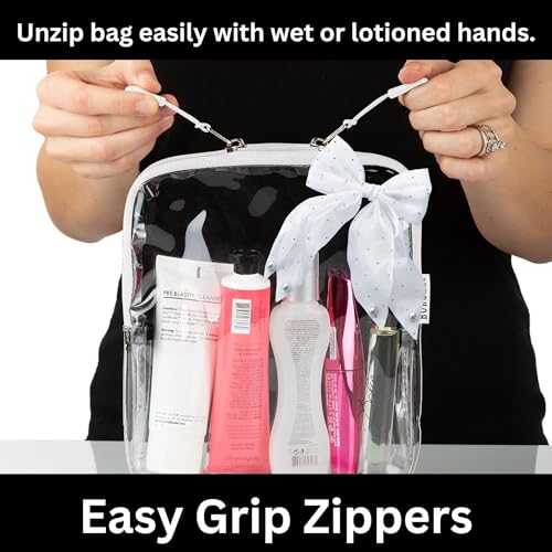BORSALI TSA Approved Toiletry Bag - Clear Quart Size for 3-1-1 Carry On Travel - Makeup Organizer Cosmetic Pouch with Zipper - Travel Accessories - 5 Pack Colors - Image 5