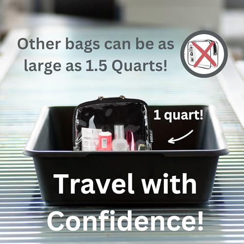 BORSALI TSA Approved Toiletry Bag - Clear Quart Size for 3-1-1 Carry On Travel - Makeup Organizer Cosmetic Pouch with Zipper - Travel Accessories - 5 Pack Colors - Image 2