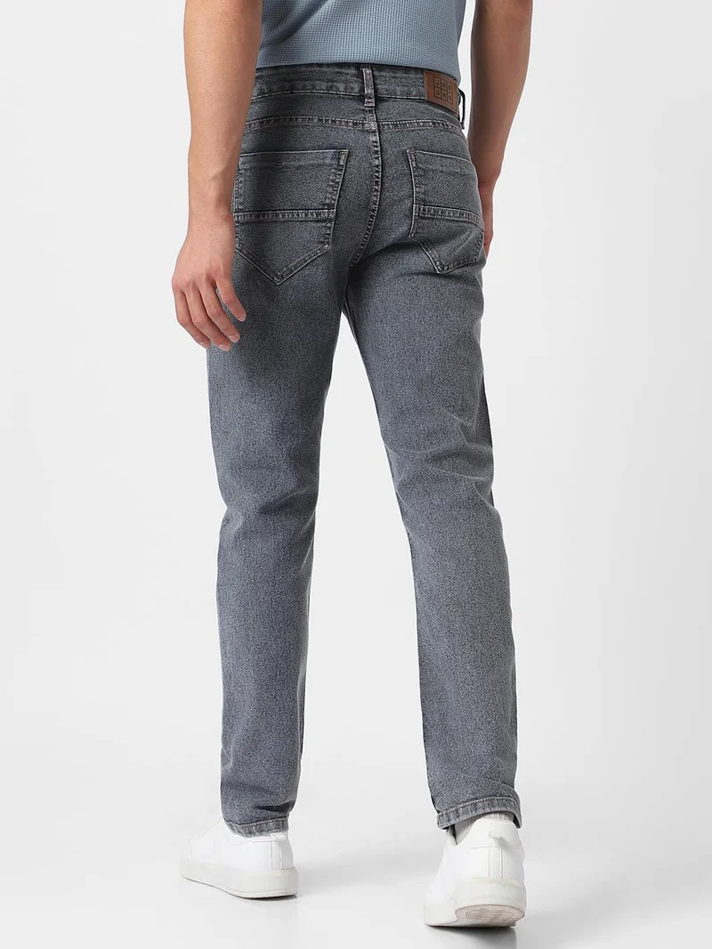 Urbano Fashion  Urbano Fashion Men's Grey Regular Fit Washed Jeans Stretchable  | Best Price UAE