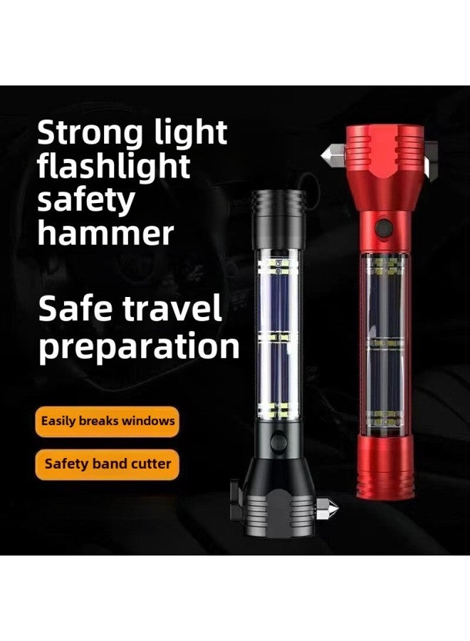 Car Safety Hammer Car Multi-function Flashlight Four-in-one Car Window Breaker Escape Hammer Fire Emergency Rescue-Product Specifications:Low Configuration [200 Lumens] No Side Lights And No Solar Energy  - Image 3
