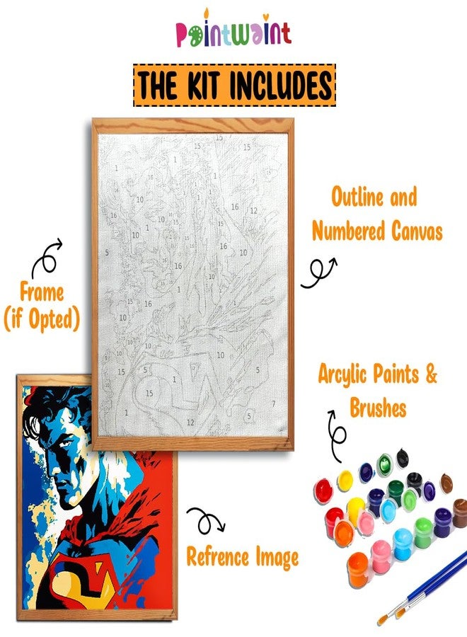 Paint Waint Acrylic Paint by Number (Canvas Board) Acrylic Painting for Kids and Adults. Wall Decoration DIY Painting Kit, Multicolor 23 x 18 cm (PW77) - Image 2