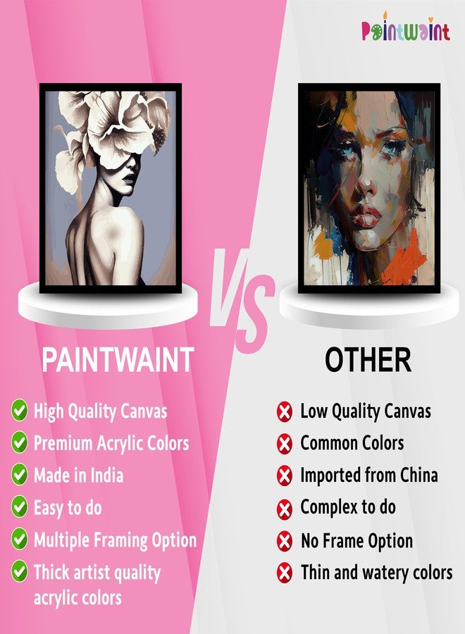 Paint Waint Acrylic Paint by Number (Canvas Board) Acrylic Painting for Kids and Adults. Wall Decoration DIY Painting Kit, Multicolor 23 x 18 cm (PW77) - Image 4