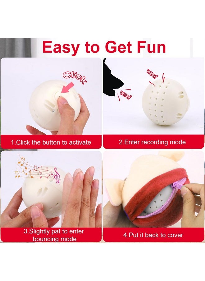 Mity Rain - Interactive Dog Toys, Interactive Dog Ball For Pet Automatic Rolling Jumping Vibrating Wiggling, Dog Squeaky Ball With Chewable Plush Cover&Music For Small/Medium/Large Dogs Chasing (Red) - Image 1