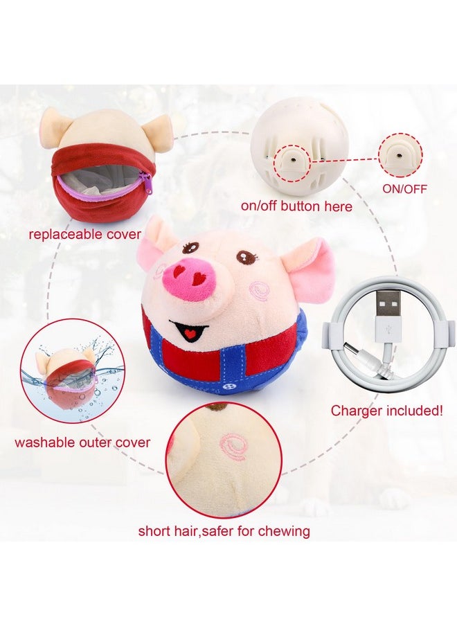 Mity Rain - Interactive Dog Toys, Interactive Dog Ball For Pet Automatic Rolling Jumping Vibrating Wiggling, Dog Squeaky Ball With Chewable Plush Cover&Music For Small/Medium/Large Dogs Chasing (Red) - Image 1