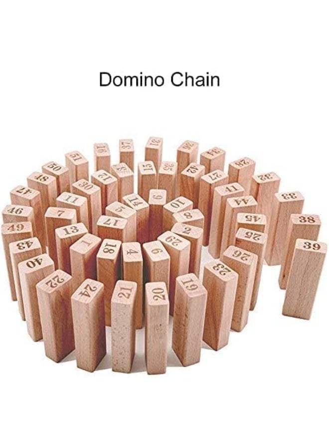 شاربدو لعبة مكعبات خشبية، لعبة التكديس والتوازن للأطفال والكبار | تُحسّن التنسيق بين اليد والعين | لعبة برج التدحرج - ٤٨ قطعة - Image 3