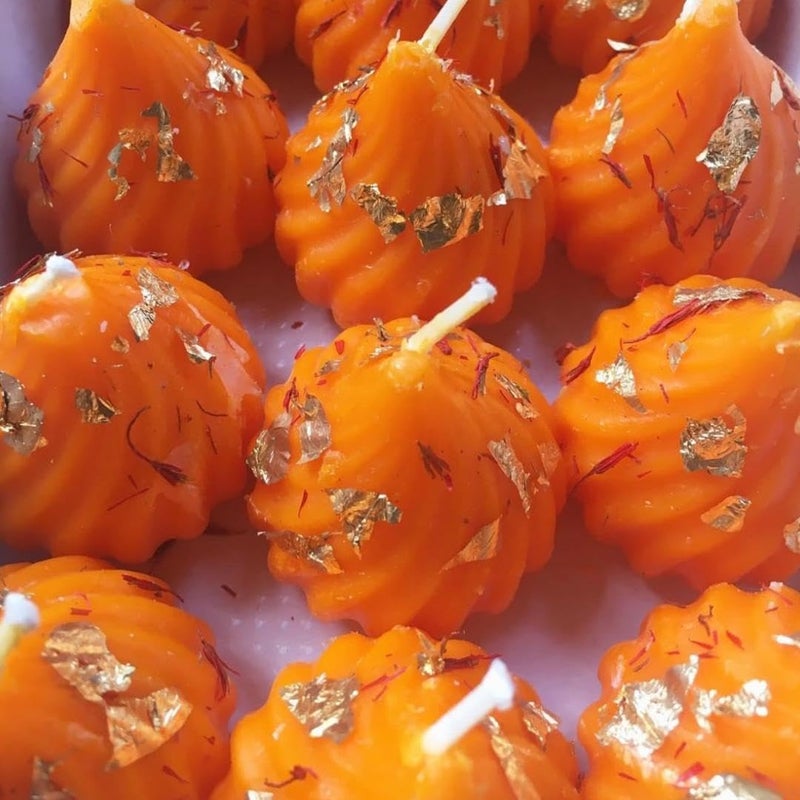 CraftVatika Candles for Diwali Decoration Set of 10, Soy Wax Candles Festive Decor Item with Modak Unique Candle Shape Pooja Decoration Items for Home,Festive Diya Gift Friends Family(Pack of 10) - Image 4