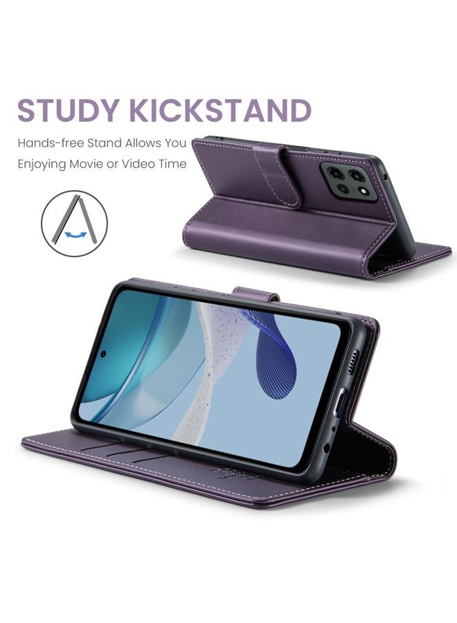 FLIPALM Wallet Case for Moto G 5G 2025, RFID Blocking Credit Card Holder, PU Leather Folio Flip Kickstand Protective Shockproof Cover for Motorola Moto G 5G 2025 (Purple) - Image 5