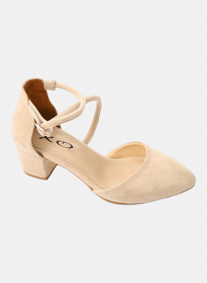 XO Style Fashionable Women Beige heels - Image 1