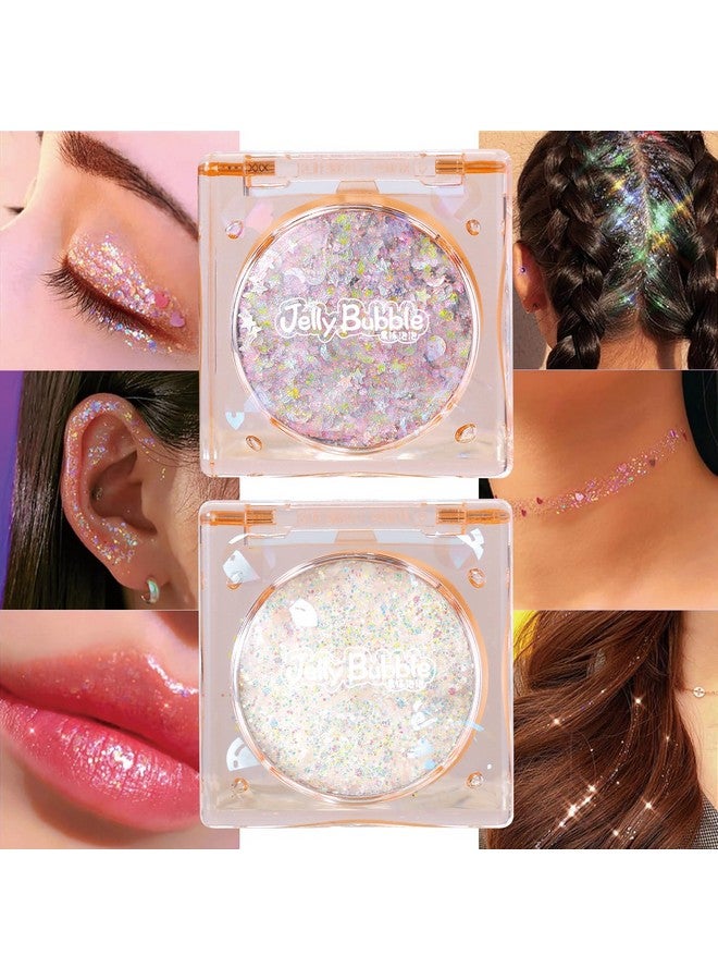 ONLYBETTER Face Glitter, Body Glitter, Glitter Makeup Face Paint for Eye Lip Hair, Festival Rave Accessories, Safe for Face, Easy Application & Removal, Silver Glitter - Image 5