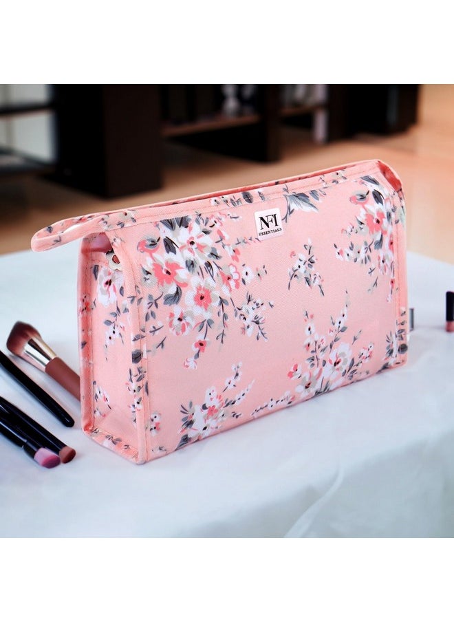 NFI essentials NFI essentials PU Floral Print Makeup Pouch for Women Cosmetics Bag Stylish Pouch for Makeup Accessories Vanity Case Travel Organiser Makeup Kit Toiletry Bag Make up Pouch for Girls  - Image 5