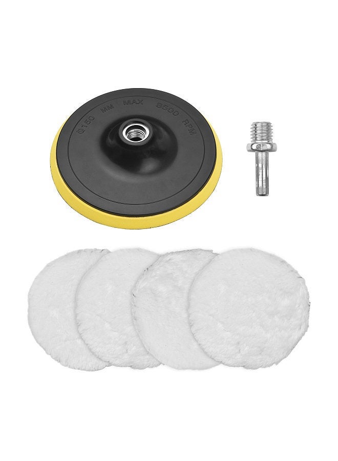 Yuclam Wool Polishing Buffing Pad 6 Pcs 6 Inch Polishing Buffing Wheel for Drill Buffer Attachment with M14 Drill Adapter  - Image 3