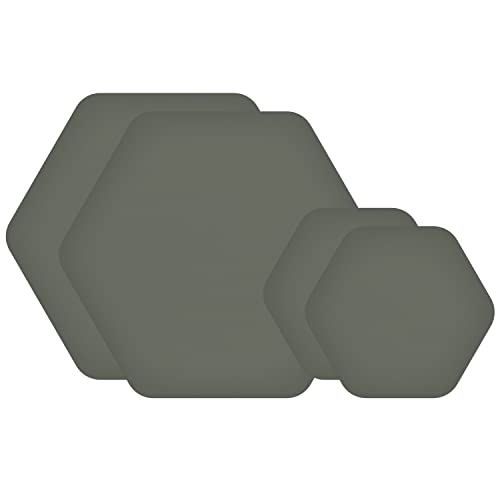 GEAR AID Tenacious Tape Repair Patches for Jackets, Tents and Outdoor Gear, OD Green, 2.5” and 1.5” Hex Shape, 4 Patches - Image 1