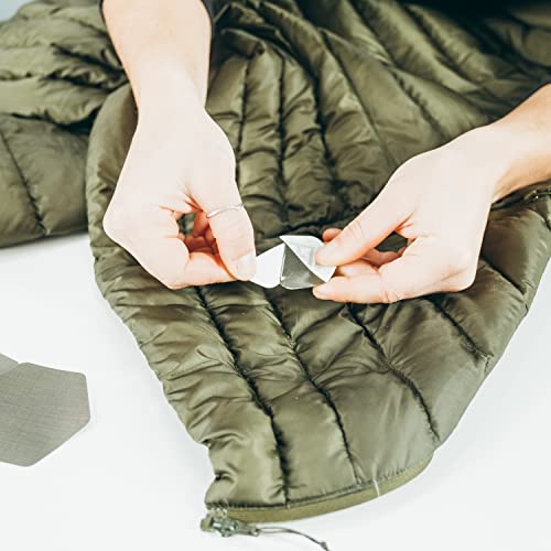 GEAR AID Tenacious Tape Repair Patches for Jackets, Tents and Outdoor Gear, OD Green, 2.5” and 1.5” Hex Shape, 4 Patches - Image 4