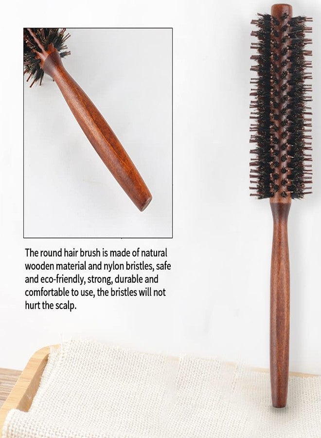 EMVANV Boar Bristle Round Brush，Natural Bristle Hair Brush Wooden Handle Styling Brush Prevents Tangles and Anti-Static for Hair Blowing, Styling, Curling, Detangling and Straightening(size:22.3x4.7cm) - Image 5