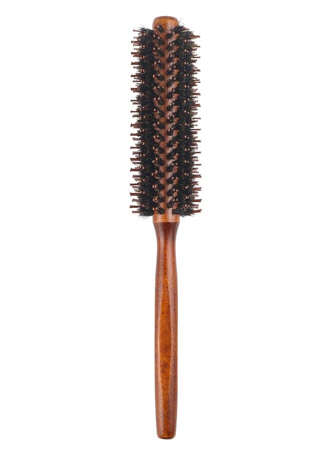 EMVANV Boar Bristle Round Brush，Natural Bristle Hair Brush Wooden Handle Styling Brush Prevents Tangles and Anti-Static for Hair Blowing, Styling, Curling, Detangling and Straightening(size:22.3x4.7cm) - Image 1