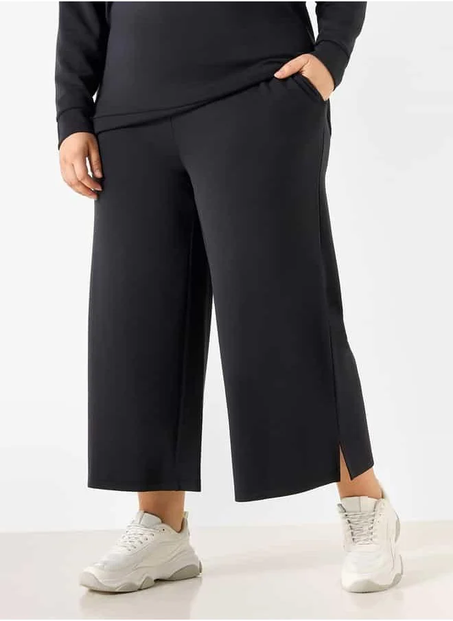 Ulla Popken Plus Size Ulla Popken Relaxed Fit Pants with Pockets