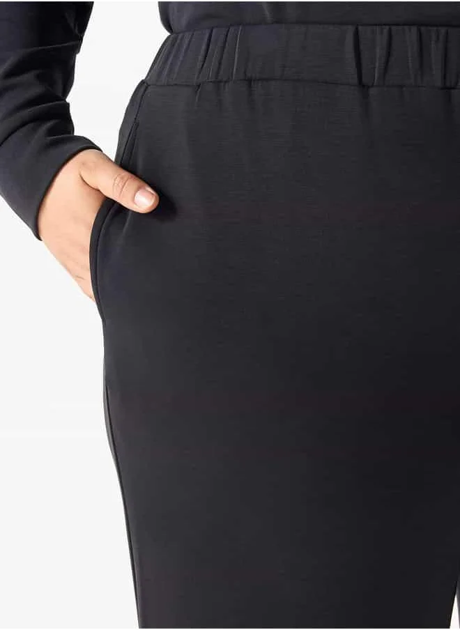 Ulla Popken Plus Size Ulla Popken Relaxed Fit Pants with Pockets