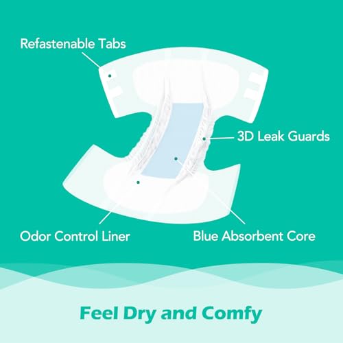 SUNKISS TrustPlus Adult Diapers with Maximum Absorbency, Unisex Disposable Incontinence Briefs with Tabs for Men and Women, Odor Control, Large, 15 Count - Image 4