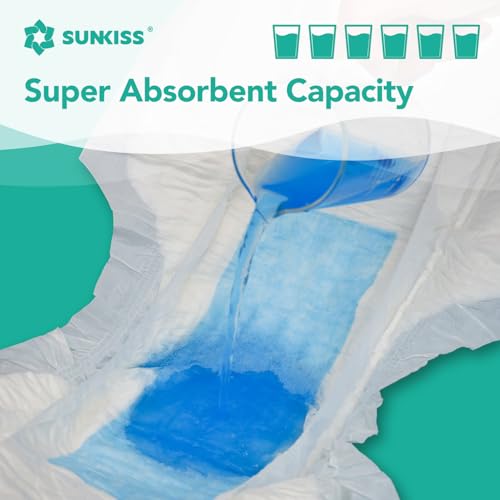 SUNKISS TrustPlus Adult Diapers with Maximum Absorbency, Unisex Disposable Incontinence Briefs with Tabs for Men and Women, Odor Control, Large, 15 Count - Image 2