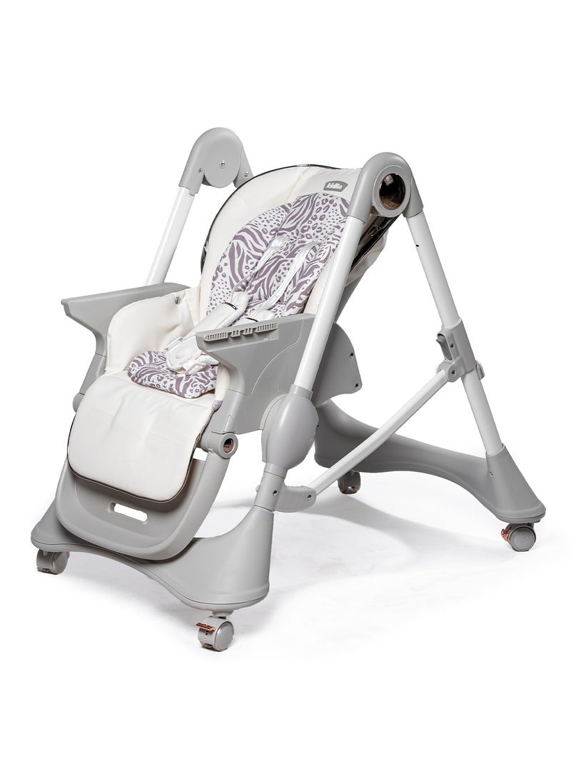 Kidilo كرسي طعام عالي قابل للطي من كيديلو مع عجلات، كرسي تغذية قابل للتعديل للأطفال، كرسي عالي محمول للأطفال مع مسند ذراع، تصميم قابل للتحويل للتغذية وممارسة المشي للأطفال، مدمج وسهل التنظيف - Image 4