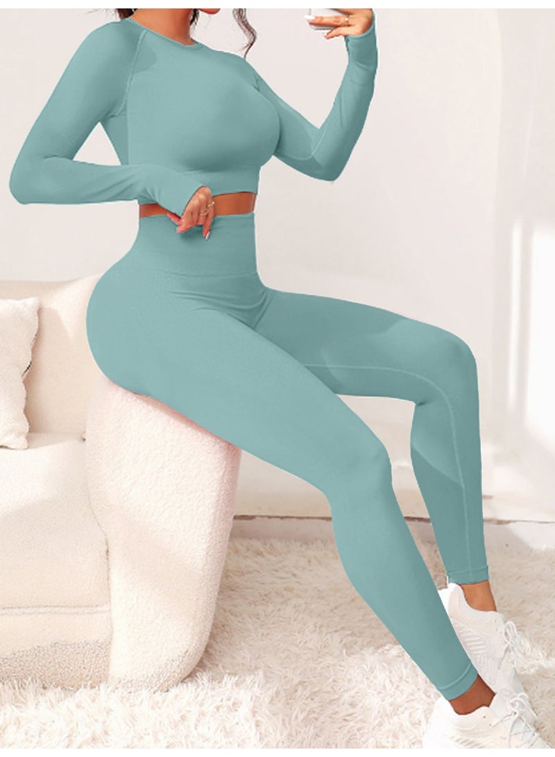 general Sportswear Women Seamless Yoga Clothes Fitness Suit Gym Clothing Workout Set - Image 2