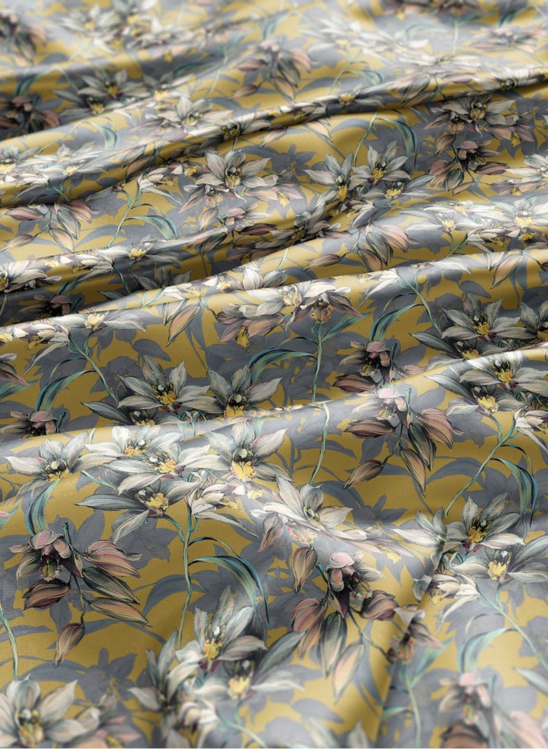 فيلاتو Ø¬Ù„Ø§Ø¨ÙŠØ© Ù…Ø®ÙˆÙŠØ± Ù…Ù† Ù‚Ù…Ø§Ø´ Ø­Ø±ÙŠØ± Ø§Ù„Ù„ÙŠÙ„ Ø¹Ø±Ø§Ù…Ù†ÙŠ Ø¨Ø§Ù„ÙŠØ§Ø±Ø¯Ø© Ø¨ØªØµÙ…ÙŠÙ… Ø²Ù‡ÙˆØ± Ø§Ù„Ø®Ø±Ø¯Ù„ØŒ Ø®ÙŠØ§Ø·Ø© 58 Ø¨ÙˆØµØ© Ø¹Ø±Ø¶ - Image 3