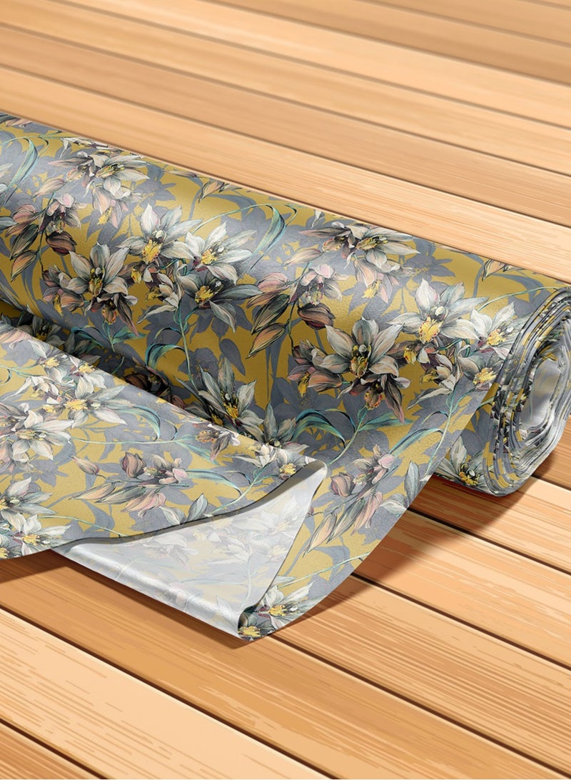 فيلاتو Ø¬Ù„Ø§Ø¨ÙŠØ© Ù…Ø®ÙˆÙŠØ± Ù…Ù† Ù‚Ù…Ø§Ø´ Ø­Ø±ÙŠØ± Ø§Ù„Ù„ÙŠÙ„ Ø¹Ø±Ø§Ù…Ù†ÙŠ Ø¨Ø§Ù„ÙŠØ§Ø±Ø¯Ø© Ø¨ØªØµÙ…ÙŠÙ… Ø²Ù‡ÙˆØ± Ø§Ù„Ø®Ø±Ø¯Ù„ØŒ Ø®ÙŠØ§Ø·Ø© 58 Ø¨ÙˆØµØ© Ø¹Ø±Ø¶ - Image 5