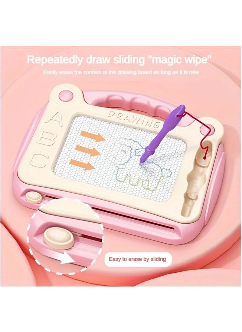 Hihonor Magnetic Drawing Board for Toddlers 1-3，Toys for 2 Year Old Boy，Writing Tablet Doodle Board for Toddlers 1-3，Kids Travel Learning Toys，First Birthday for Girls(Pink)  - Image 3