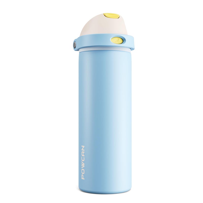 POWCAN 24 oz Metal Water Bottle: 2-in-1 Push-Button Spout & Quick-Flip Straw, Leakproof, Cold 24Hrs, Fits Car Cup Holder, Insulated Cup for Sports, School, Trip, Gift for Women, Girls (Glass Slipper) - Image 1
