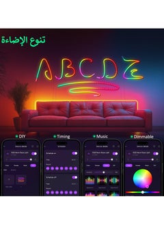 Alruht LED RGB Rope Light, 3M RGB Flexible Lights Strip, Gaming Light Music Sync, Neon Strip Lights, App Control Neon Lights for Gaming Room Living Bedroom Wall Decor  - Image 3