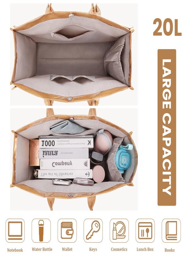 Lushandy PVC Tote Bag for Women, Large Plastic Tote Purse Work Kraft Paper Letter Print Shoulder Bag Carry All Hobo Handbag - Image 2