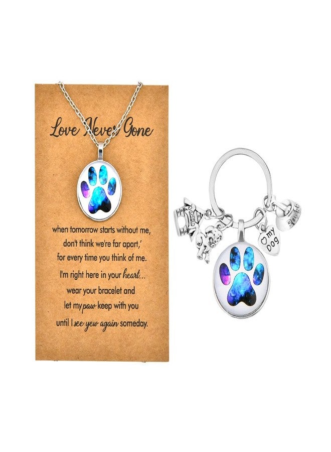 YangQian Pet Memory Gifts for Dogs Sympathy Gift for Pet Owner Dog Bereavement Gifts Necklace Keychain Grieving Dog Loss Gift Grief Pass Away Funeral Condolence Remembrance Presents for Dogs Necklace keychain - Image 1