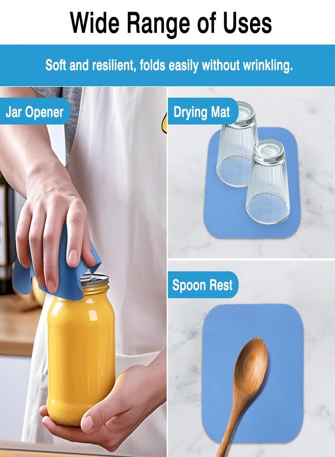 مجموعة من 4 قطع من فتاحات البرطمانات المطاطية متعددة الوظائف - مقابض سيليكون لأغطية الزجاجات لكبار السن ومرضى التهاب المفاصل وضعف اليدين - تتضمن قواعد أكواب للمطبخ - Image 5