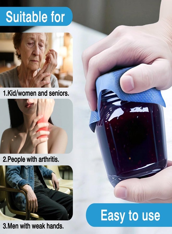 مجموعة من 4 قطع من فتاحات البرطمانات المطاطية متعددة الوظائف - مقابض سيليكون لأغطية الزجاجات لكبار السن ومرضى التهاب المفاصل وضعف اليدين - تتضمن قواعد أكواب للمطبخ - Image 3