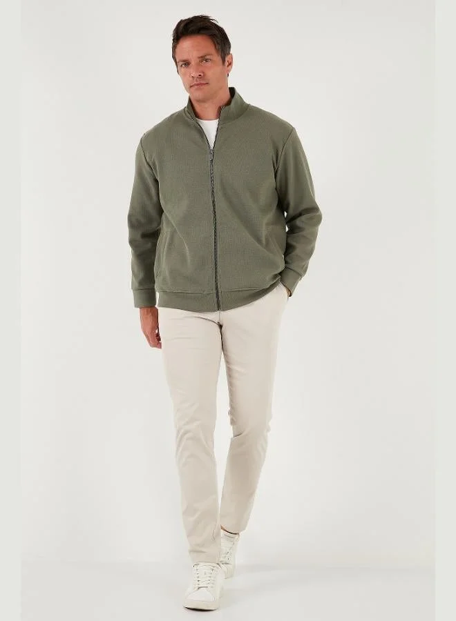 Buratti  Buratti Cotton Regular Fit Stand Collar Zip-Up Cardigan Men's CARDIGAN 5901077 for Men | Best Price UAE