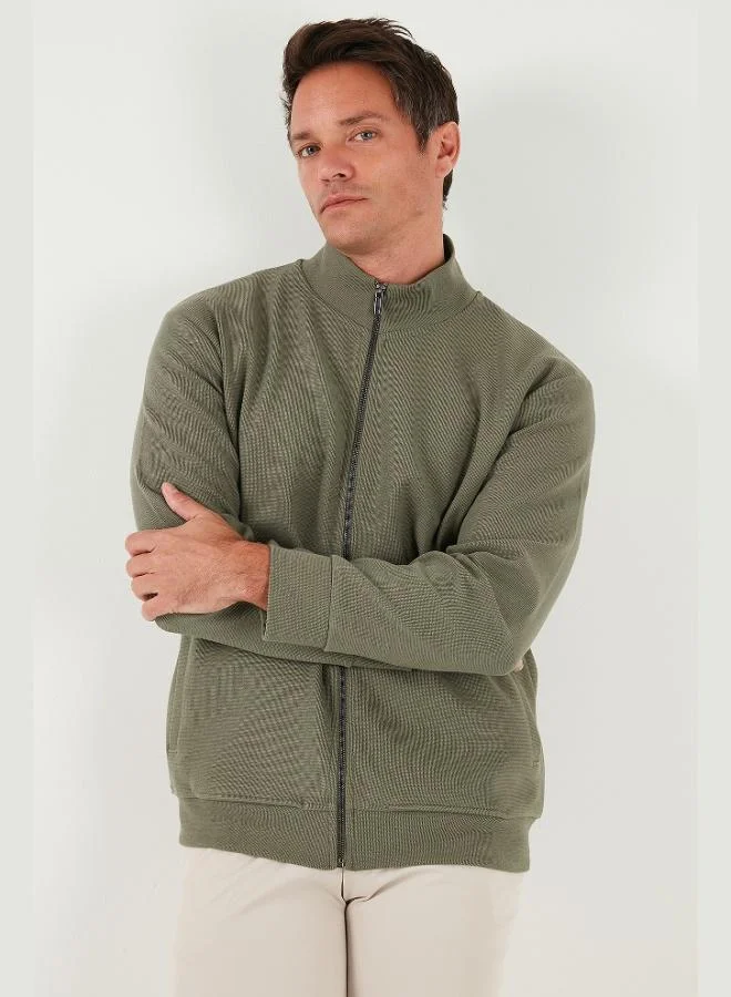 Buratti  Buratti Cotton Regular Fit Stand Collar Zip-Up Cardigan Men's CARDIGAN 5901077 for Men | Best Price UAE