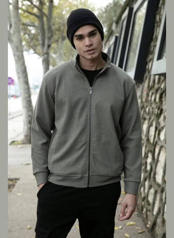 Buratti  Buratti Cotton Regular Fit Stand Collar Zip-Up Cardigan Men's CARDIGAN 5901077 for Men | Best Price UAE