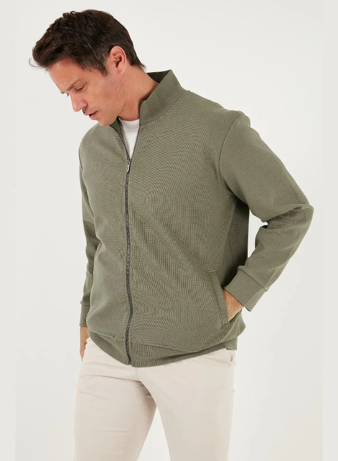 Buratti  Buratti Cotton Regular Fit Stand Collar Zip-Up Cardigan Men's CARDIGAN 5901077 for Men | Best Price UAE