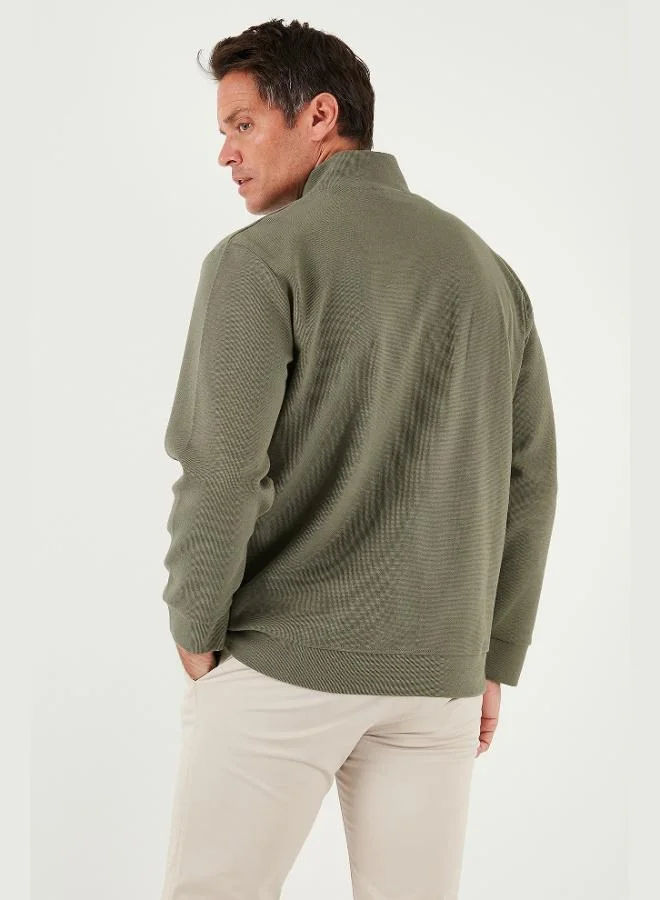 Buratti  Buratti Cotton Regular Fit Stand Collar Zip-Up Cardigan Men's CARDIGAN 5901077 for Men | Best Price UAE