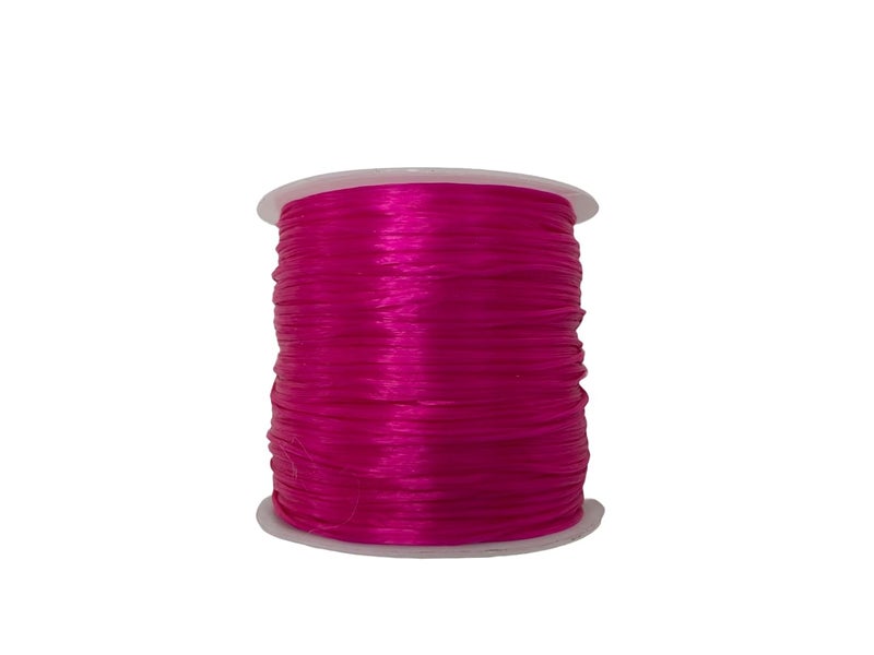 Self Lub Elastic Crystal Stretch Cord for Jewelry Making – Flat Beading Thread for Bracelets, Anklets, DIY Crafts – Durable, Clear Elastic String for Beads & Charms (Pink, 50 Meter, 0.5 mm) - Image 4