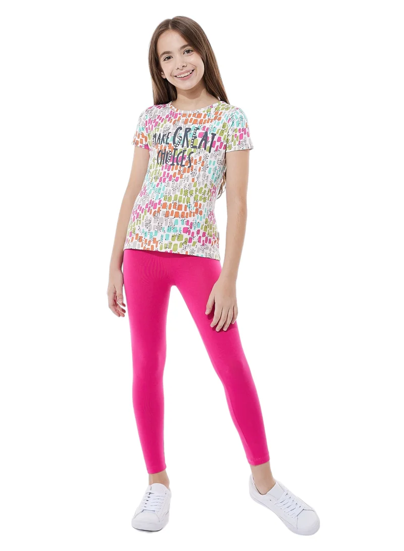 Girls’ 2-Piece Outfit Set - (2-8 Years)Tee & Pink Legging